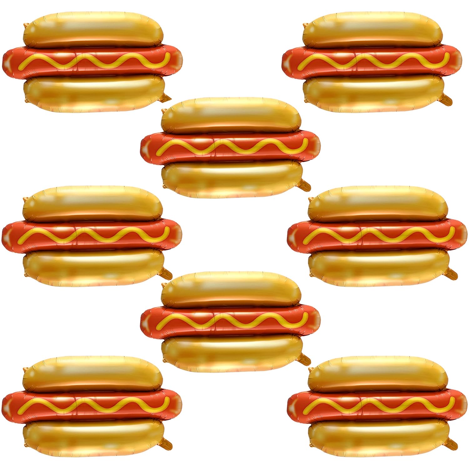 8Pcs Hot Dog Helium Foil Balloons, Fast Food Snacks Picnic Burger BBQ Themed Balloons, Hot Dog Party Decoration for Kids Baby Shower Home Decor (Hotdog-S)