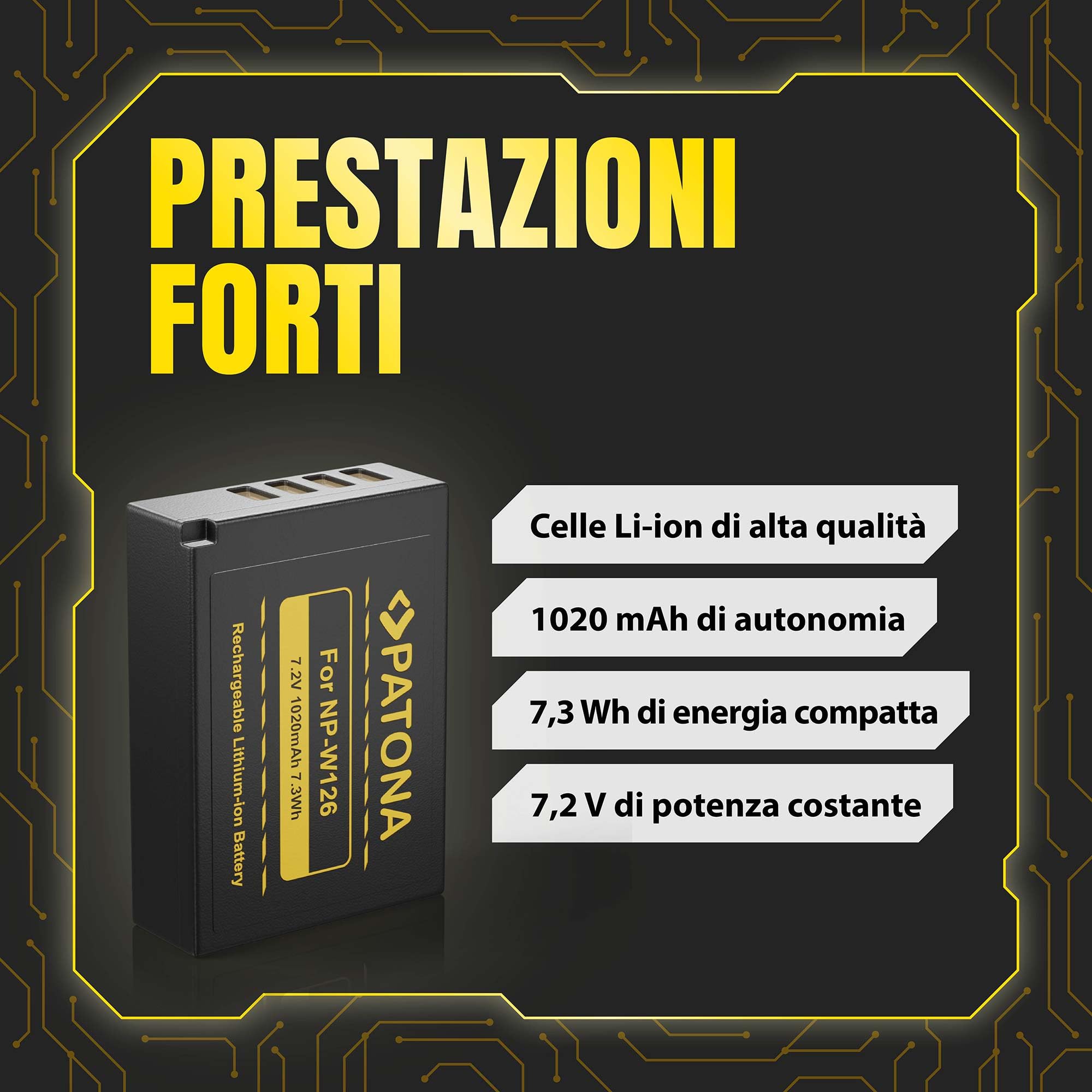 PATONA 2x NP-W126 Batteria 1020mAh – ricambio per Fujifilm NP-W126/NP-W126S – per X100V X100VI X100F, X-T3 X-T5, X-T20–X-T50, X-M5, X-S10, X-Pro, X-E, X-A – doppia scorta per la serie X