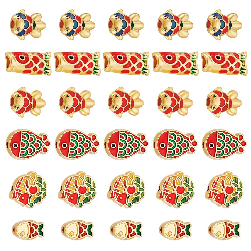 Perles poisson doré en émail pour fabriquer des cadeaux de bijoux personnalisés