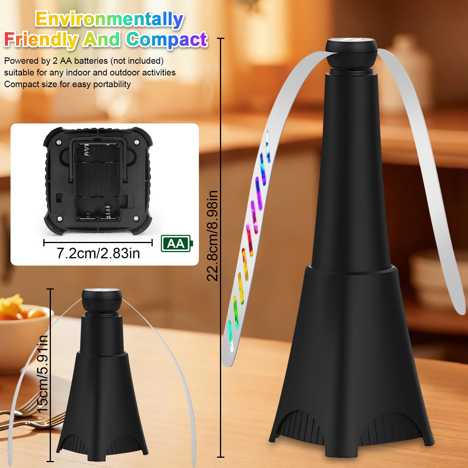 Ventilateur Anti-Mouche, 2 Pièces Moustiques Repoussent Les Ventilateurs pour Eloigner Les Mouches de la Table, Répellante Moustique Fan pour Maison Dîner, Pique-Nique et Barbecue