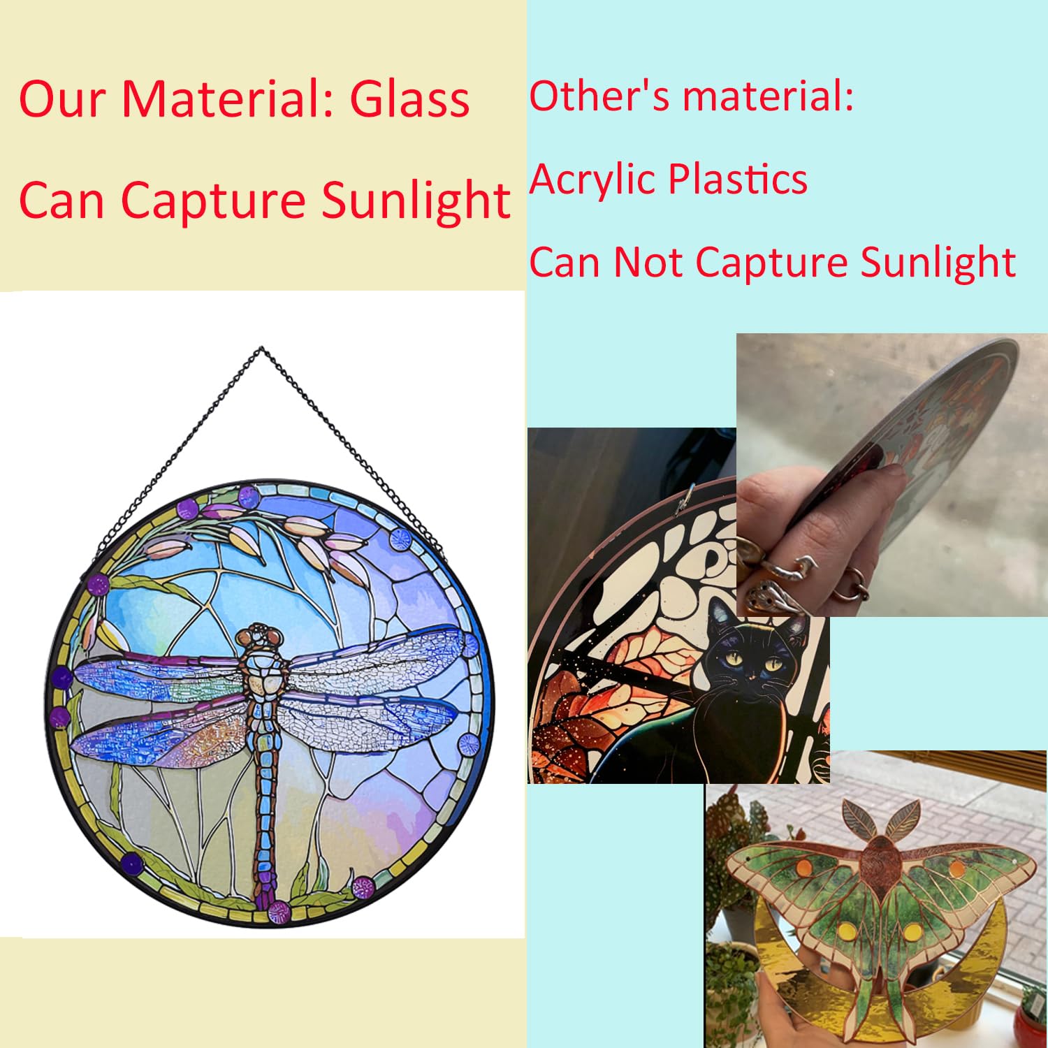 HAOSUM Décoration En Verre Teinté En Forme De Tortue De Mer, Attrape-soleil Pour Jardin, Salle De Bain, Arrière-cour Et Salon, Fête Sur Le Thème De L'océan, Pendaison De Crémaillère Pour Les Amateurs