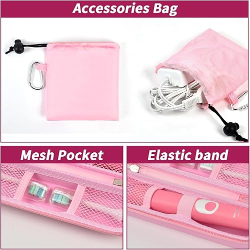 Vista 26 de Funda de viaje para cepillo de dientes compatible con Oral-B Pro 1000, 2000, 3000, 3500, 1500/ para cepillo de dientes eléctrico Philips Sonicare