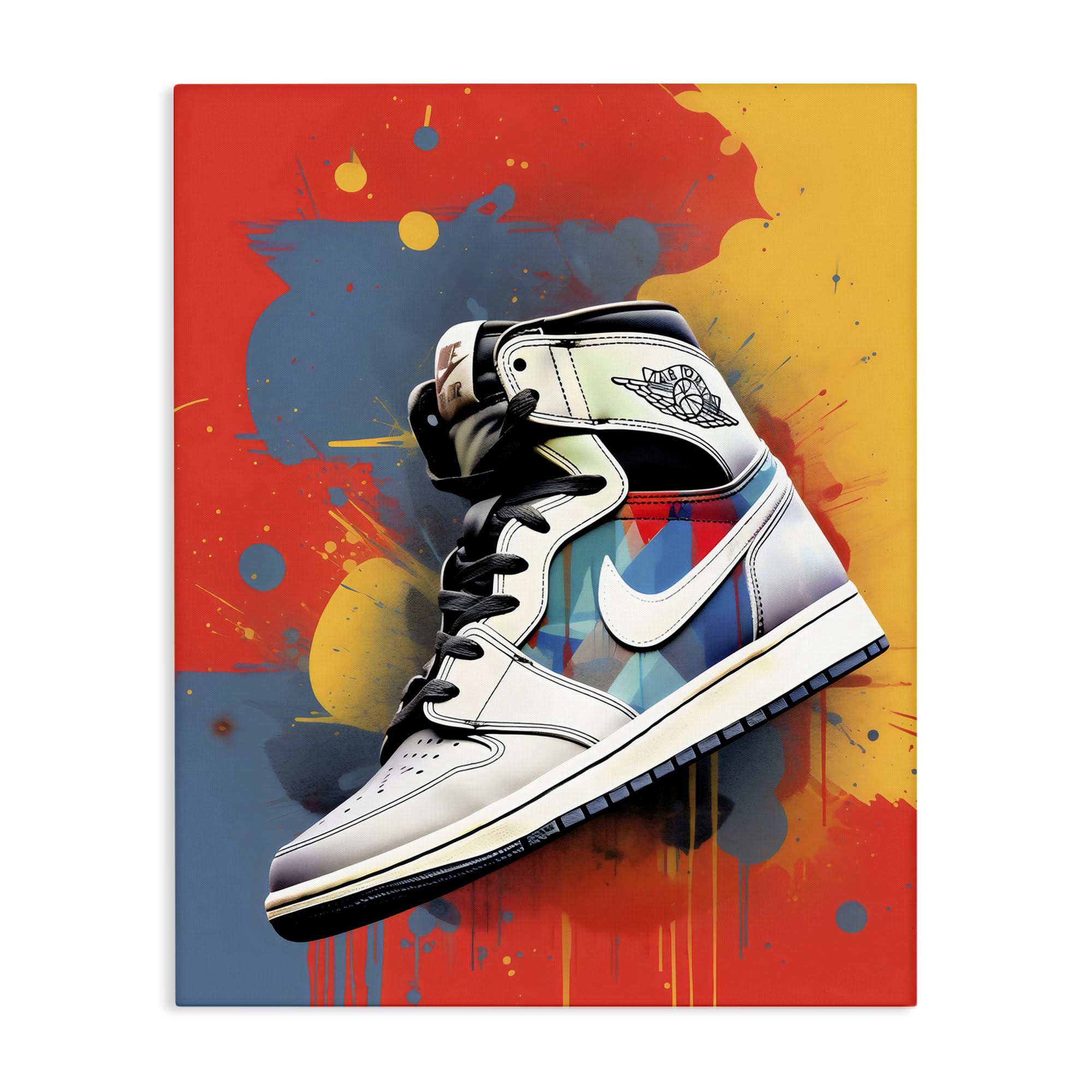 Stupell Industries Colorblock Sneaker Graffiti 'Shoe With Colorblock Background'| Canvas Art