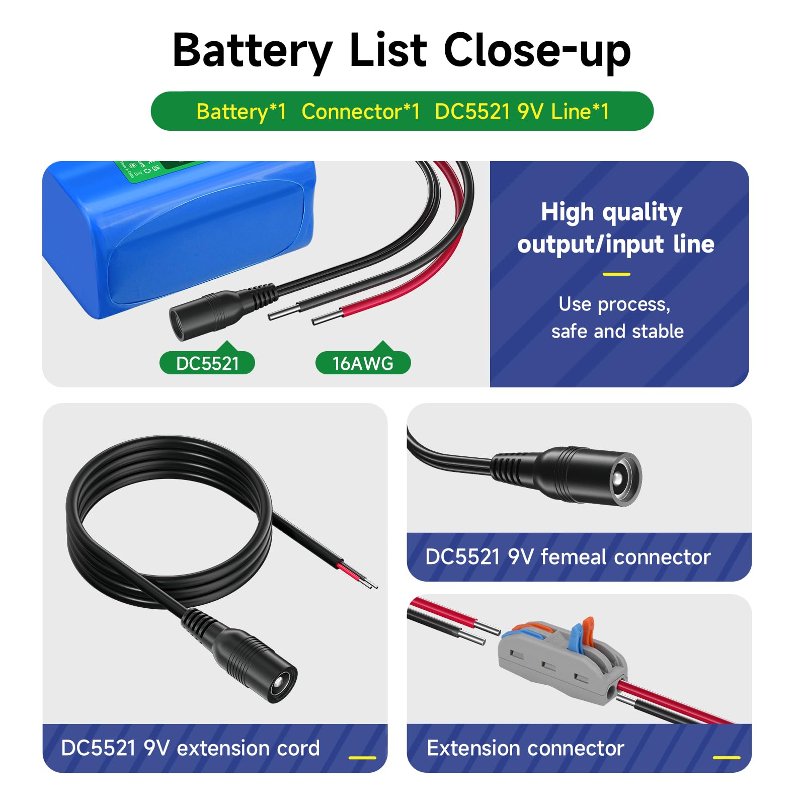 CITYORK 12V DC 5600mAh wiederaufladbarer Lithium-Ionen Akku für CCTV-Kameras, Camcorder, MP3-Player, LED-Streifenlichter und mehr