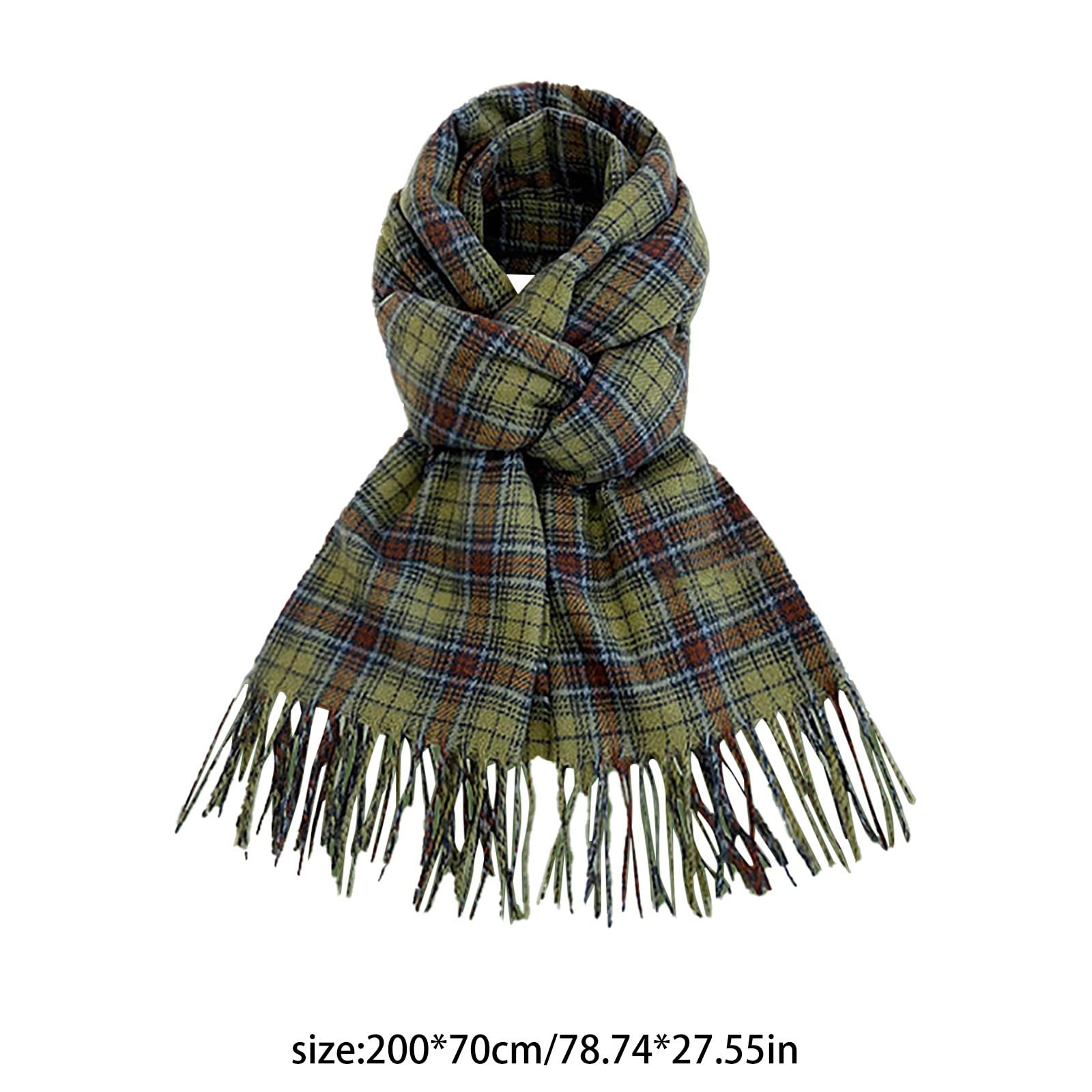 Châle d'hiver pour Hommes, écharpe à Carreaux en Laine, Grande étole Chaude et légère, écharpe en Cachemire élégante, Grand châle Pashmina Doux(B-One Size)