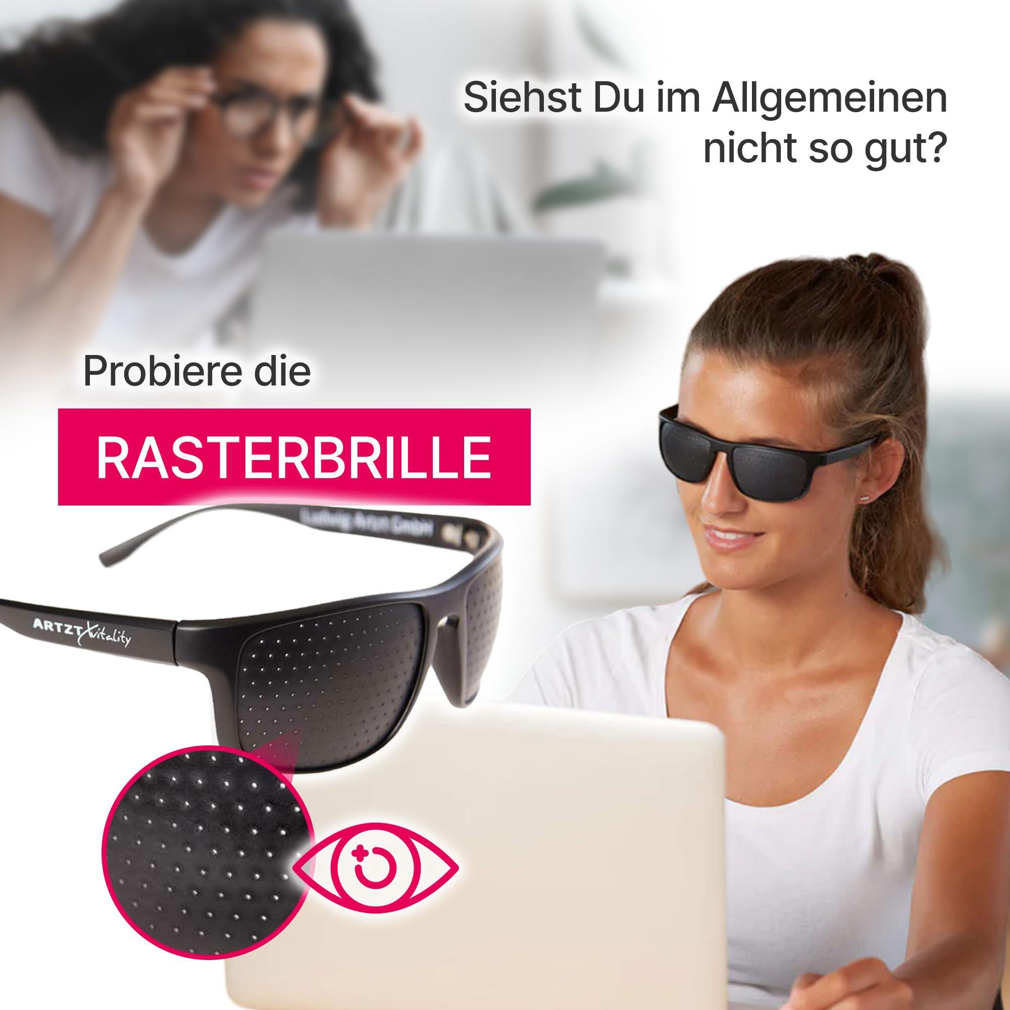 Kit de démarrage - Entraînement neuroathlétique pour une meilleure vision, réflexes et concentration - Avec panneaux visuels, string brun, lunettes et balle Marsden - Idéal pour le sport