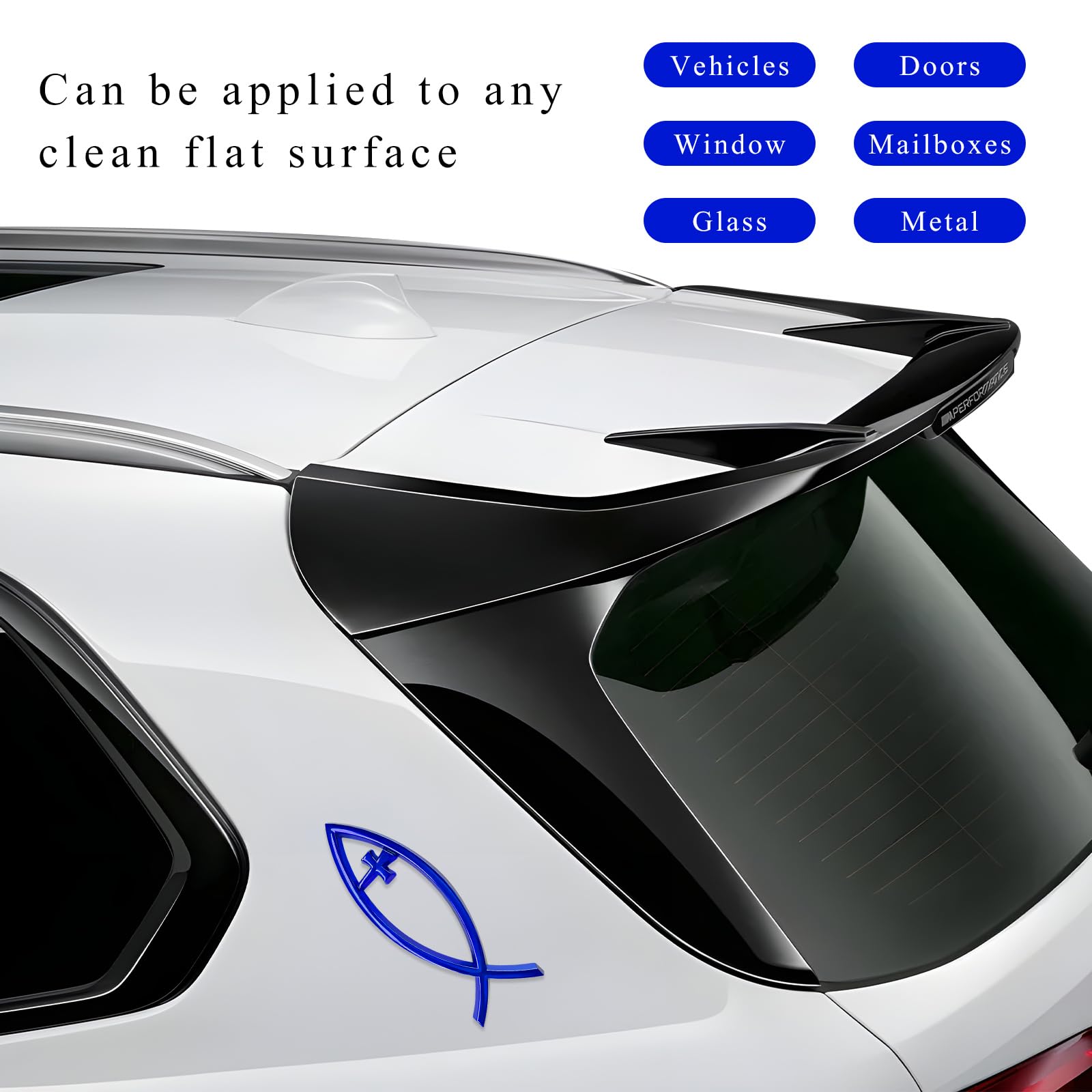 Snapklik.com : FSTURIOS Christian Cross Fish Car Emblem, Large Jesus ...