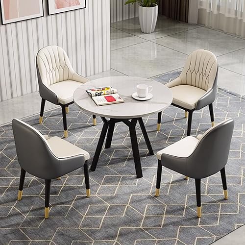 Miniatura 8 de YVYKFZD Juego de mesa y silla para sala de recepción de oficina, mesa de café, mesa de comedor de cocina, mesa de conferencias redonda simple, mesa