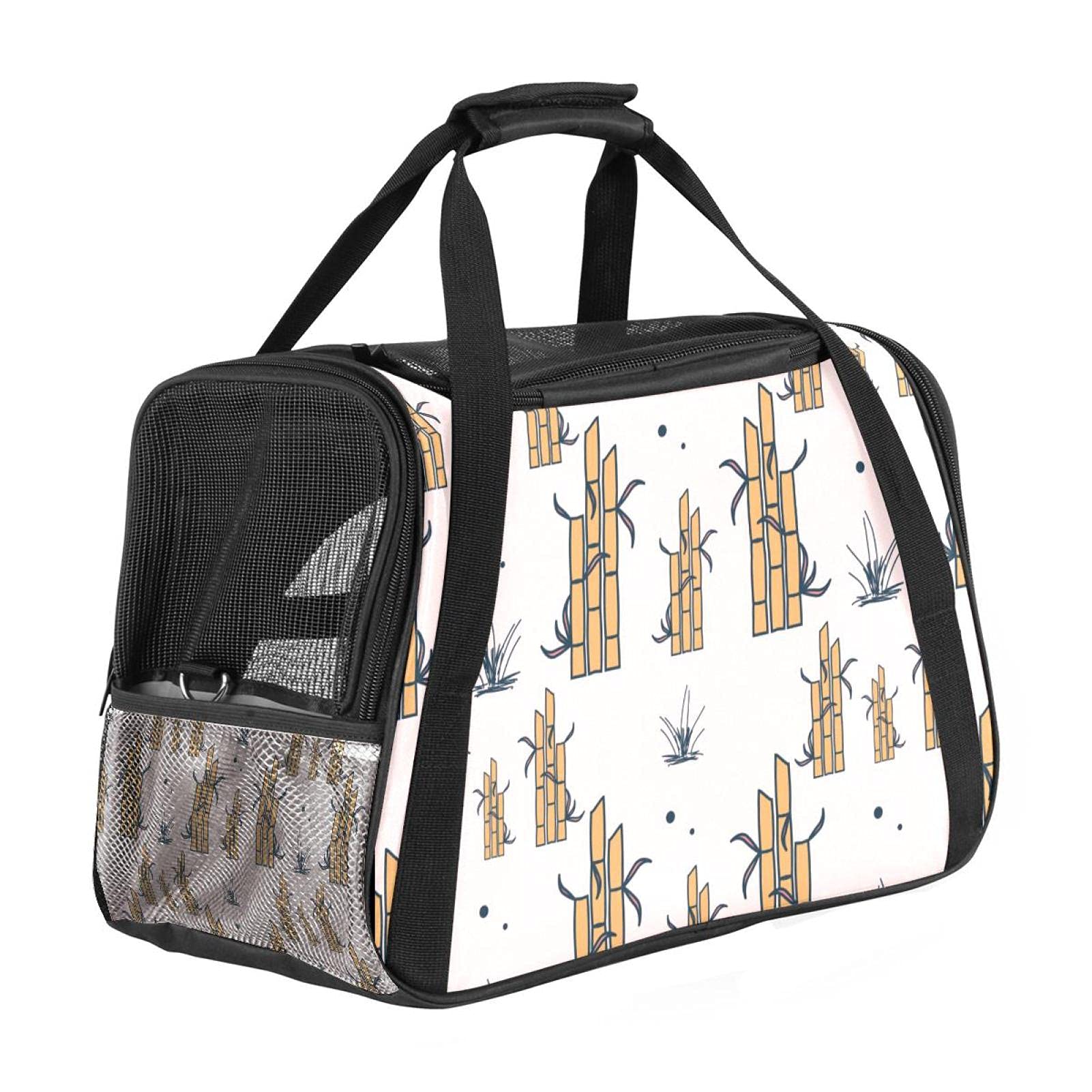 Sac de transport pour chat et chien portable imprimé bambou