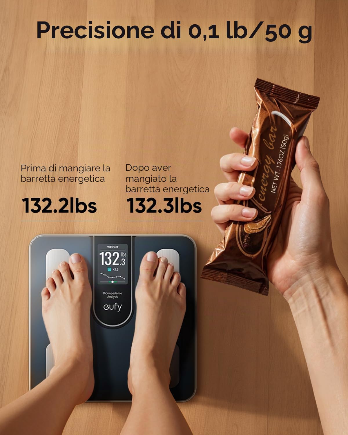 eufy C20 Bilancia pesapersone intelligente, bilancia digitale per grasso corporeo, grande display TFT, Bluetooth, 16 letture per peso, BMI e così via, multi-modalità, alta precisione