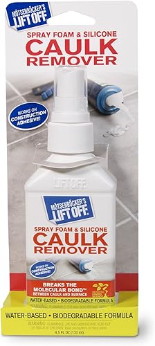 Miniatura 11 de Motsenbocker's Lift Off 41145 4.5 onzas de espuma en aerosol y removedor de calafateo de silicona, seguro para duchas, zócalos, acero inoxidable
