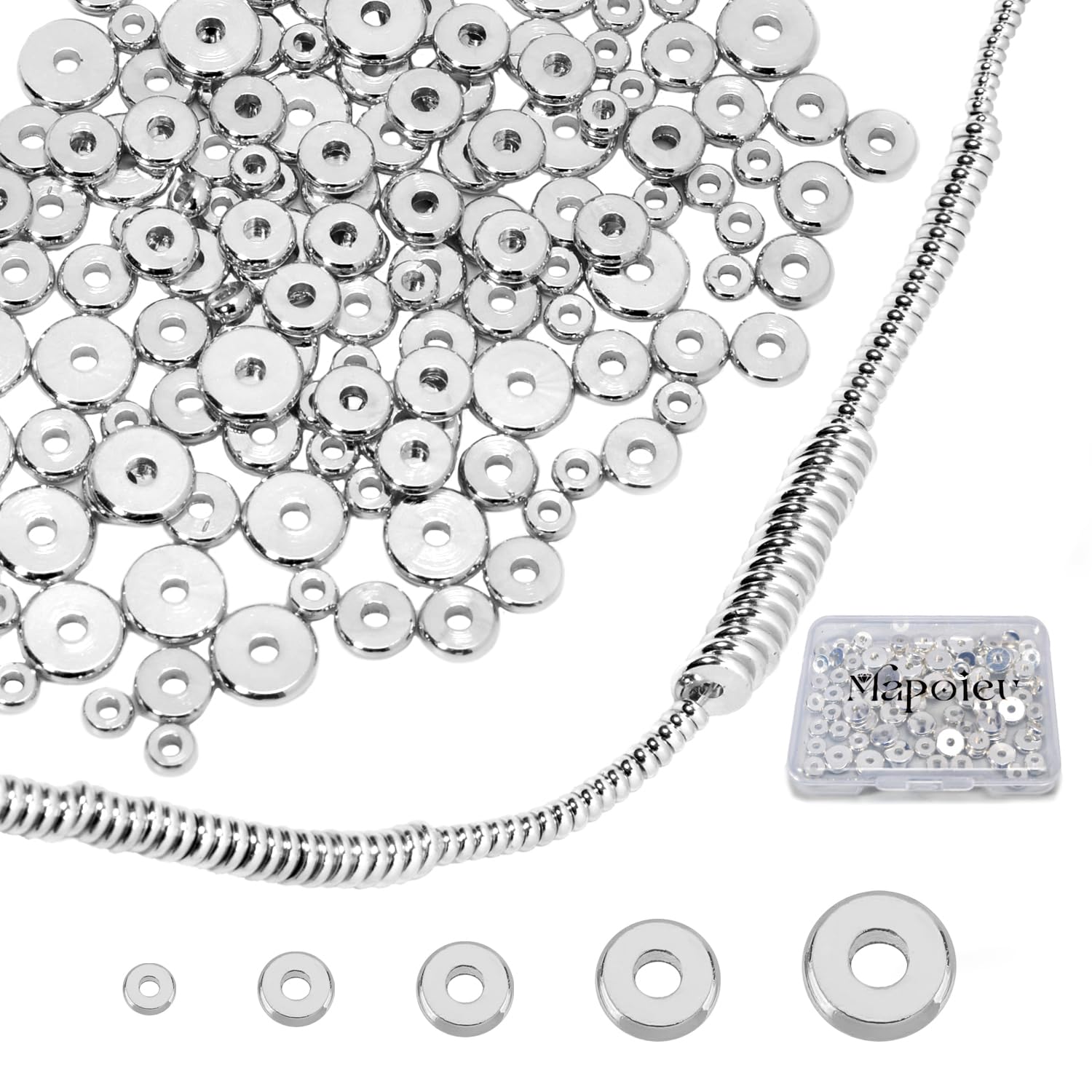 14K Gold Flat Spacer Beads, Disc Spacer, Gold Plated Solid Brass Beads for DIY Bracelet, Necklace Jewelry Making