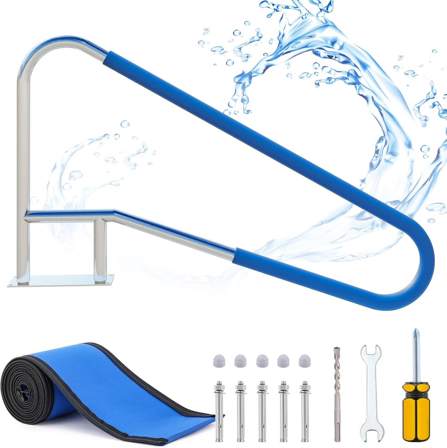 Amazon.com: Mxmoonant Pool Handrail, 54 x 36 Swimming Pool Hand Rail ...