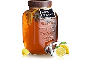 Mustry 1 Gallon Glass Drink Dispenser for Parties
