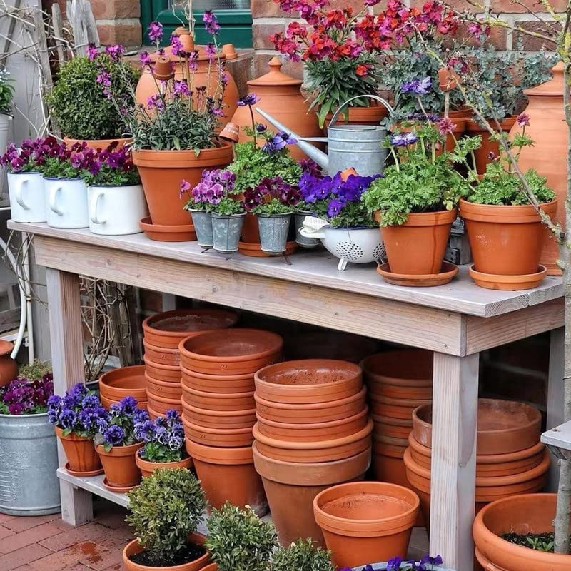 Fengson 10 inch Large Terra Cotta Plant Saucers, Round Pot Drip Trays