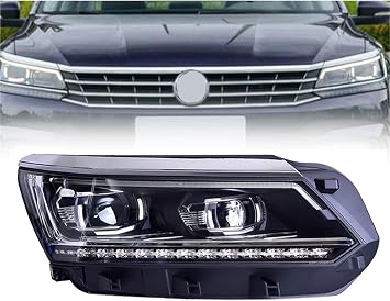 2Pcs Car Lights Compatible with VW Passat B8 Headlight 2016-2019 Passat B8 HeadLamp Assembly DRL Lens Automotive
