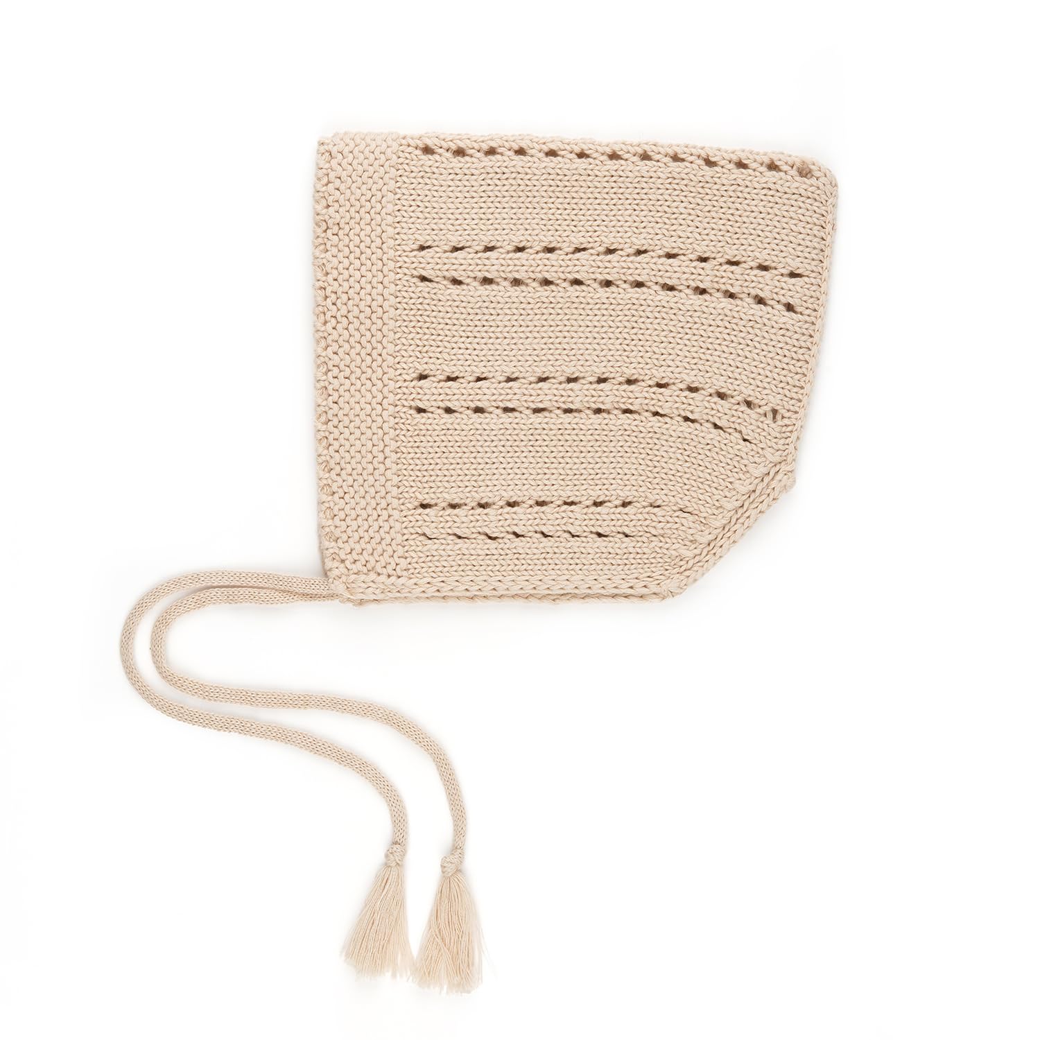 Hoasy Organic Cotton Knit Baby Hat Girls boy Weather Knitted Hollow Handmade Kids elf Bonnet Size M (US, Age, 12 Months, 3 Years, Sand)