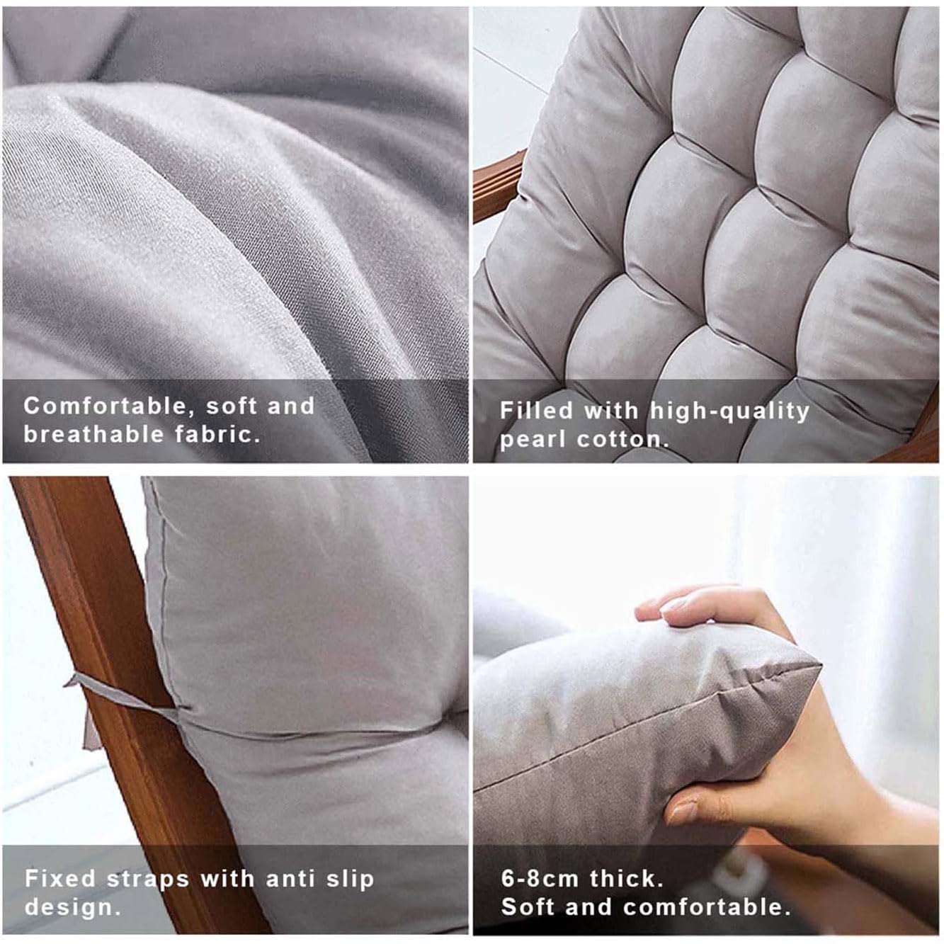 Rr Tianshi Coussin De Banc En Coton épais 8cm 2/3 Places, Coussin De Banquette épais Pour Canapé Coussin De Siège Long Pour La Maison/Jardin/Swing/intérieur (80X40CM,Bleu Foncé