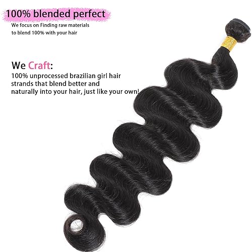 Miniatura 5 de Yahmgc Paquetes individuales de cabello ondulado 12A, 100% mezclado, perfecto de 12 pulgadas, paquetes de cabello humano virgen brasileño, paquetes