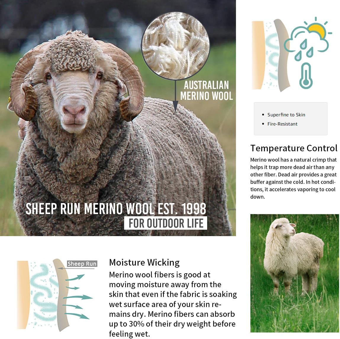 SHEEP RUN Womens Relaxed Fit Lightweight Merino Wool T Shirt Breathable Loose Fit Base Layer - Image 4