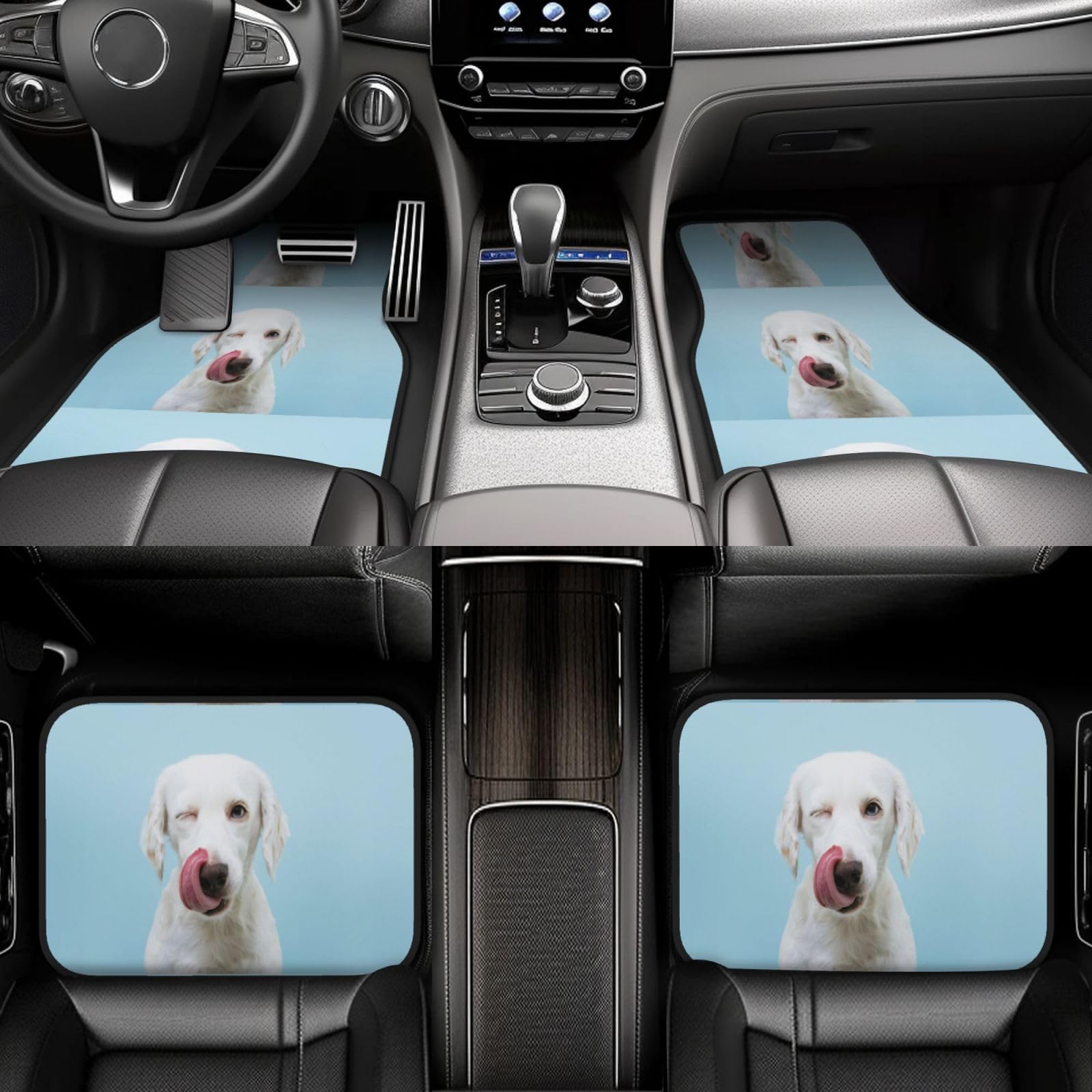 Lustiger Labrador, 4er-Set Auto-Fußmatten, Neopren-Fußmatten für Fahrzeuge, rutschfeste Auto-Fußmatten, Autozubehör