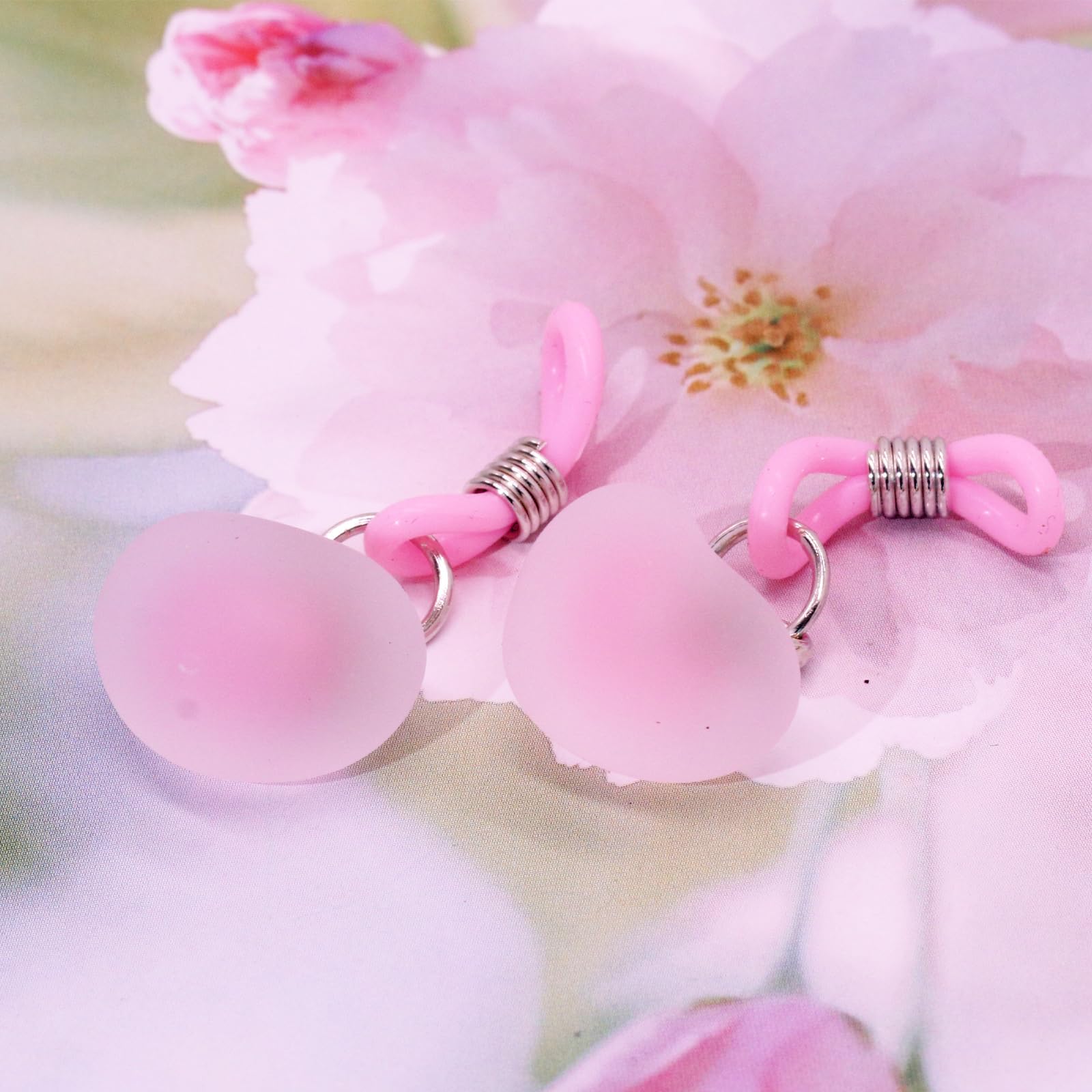 FLOGWE 2Pcs Rhinestone Bowknot Fake Nipple Rings for Women, Non-Piercing Dangle Nipple Ring, Nipple Noose, Sexy Fake Nipple Piercing Jewelry: Pink Heart