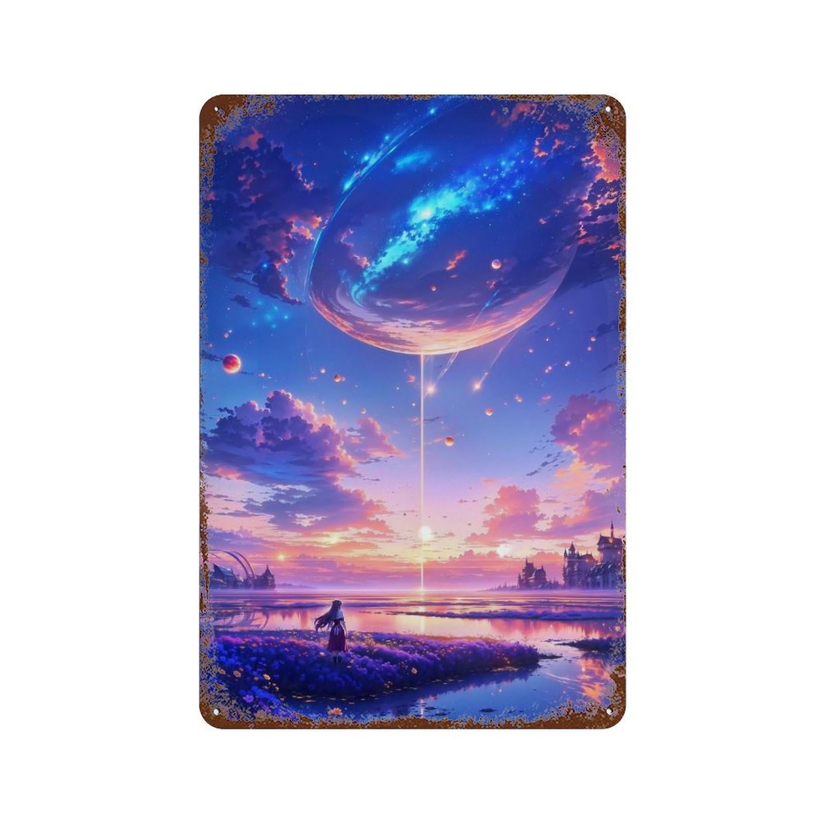 Celestial Symphony at Sunset Retro Metal Sign 11.8"x7.9", Ideal for Cafe, Home Bar And Lounge Decor