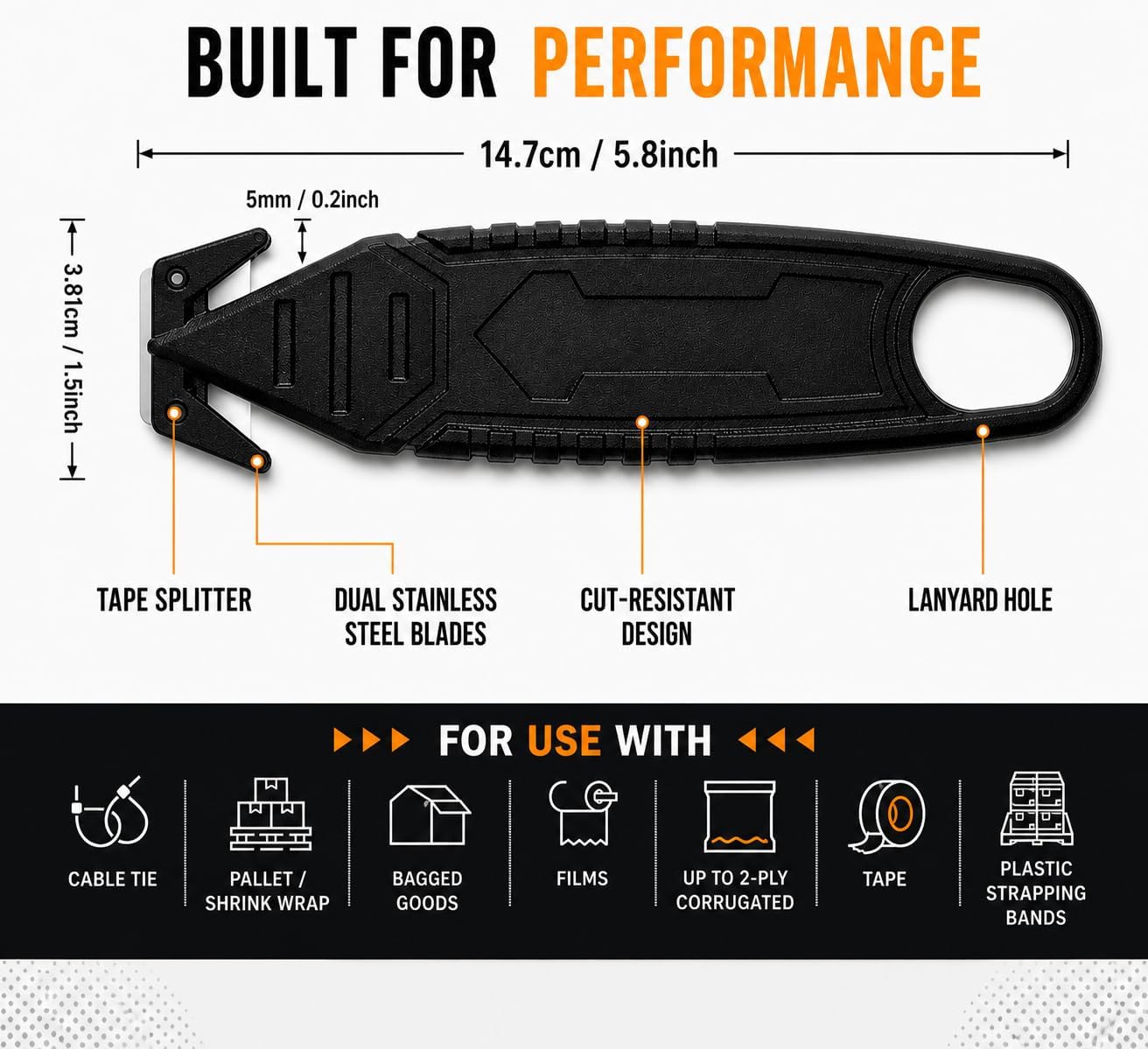 10 Pcs Safety Box Cutter Knife of Stainless Steel Concealed Blade Package Opener with Tape Splitter for Carton Cardboard Wrap Letter Work Bag Straps Film Utility Tool