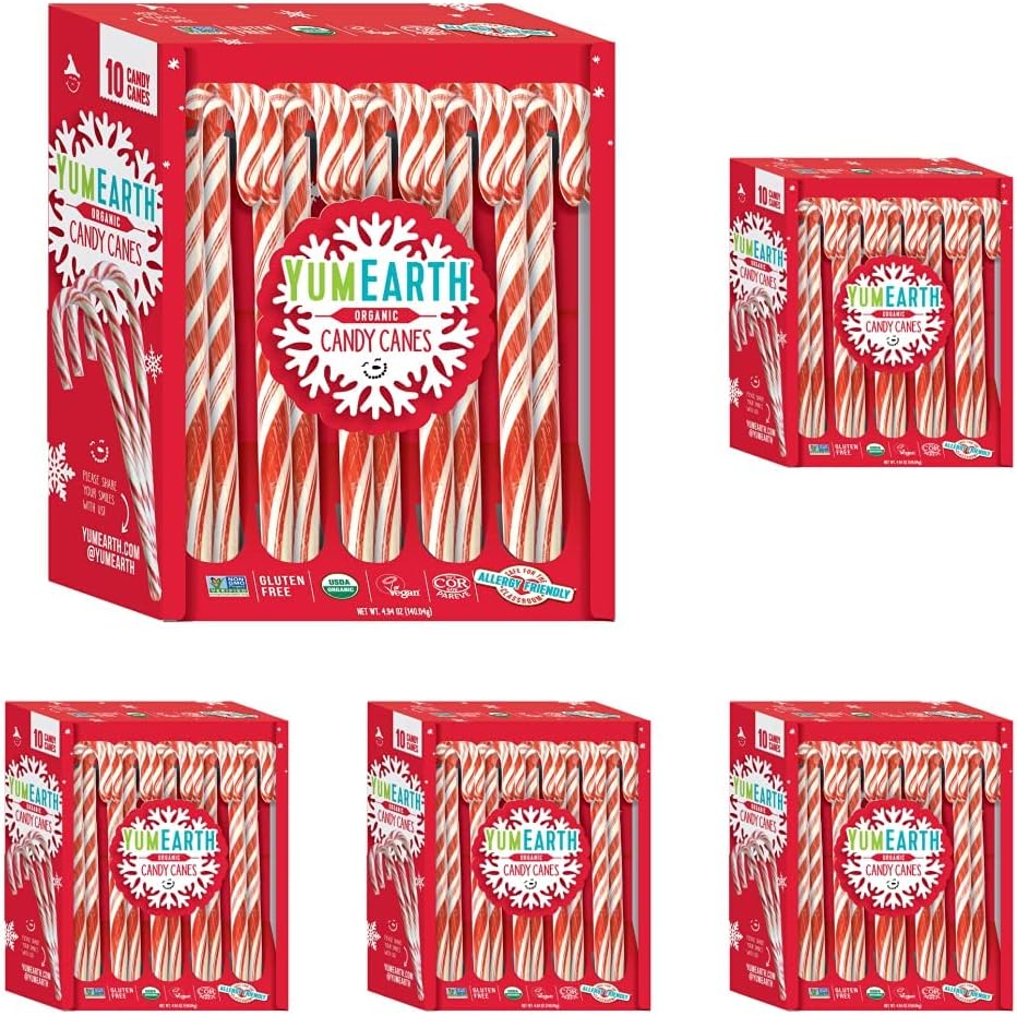 Amazon.com: YumEarth Organic Candy Canes, Full Size, 10 Canes Per Pack ...