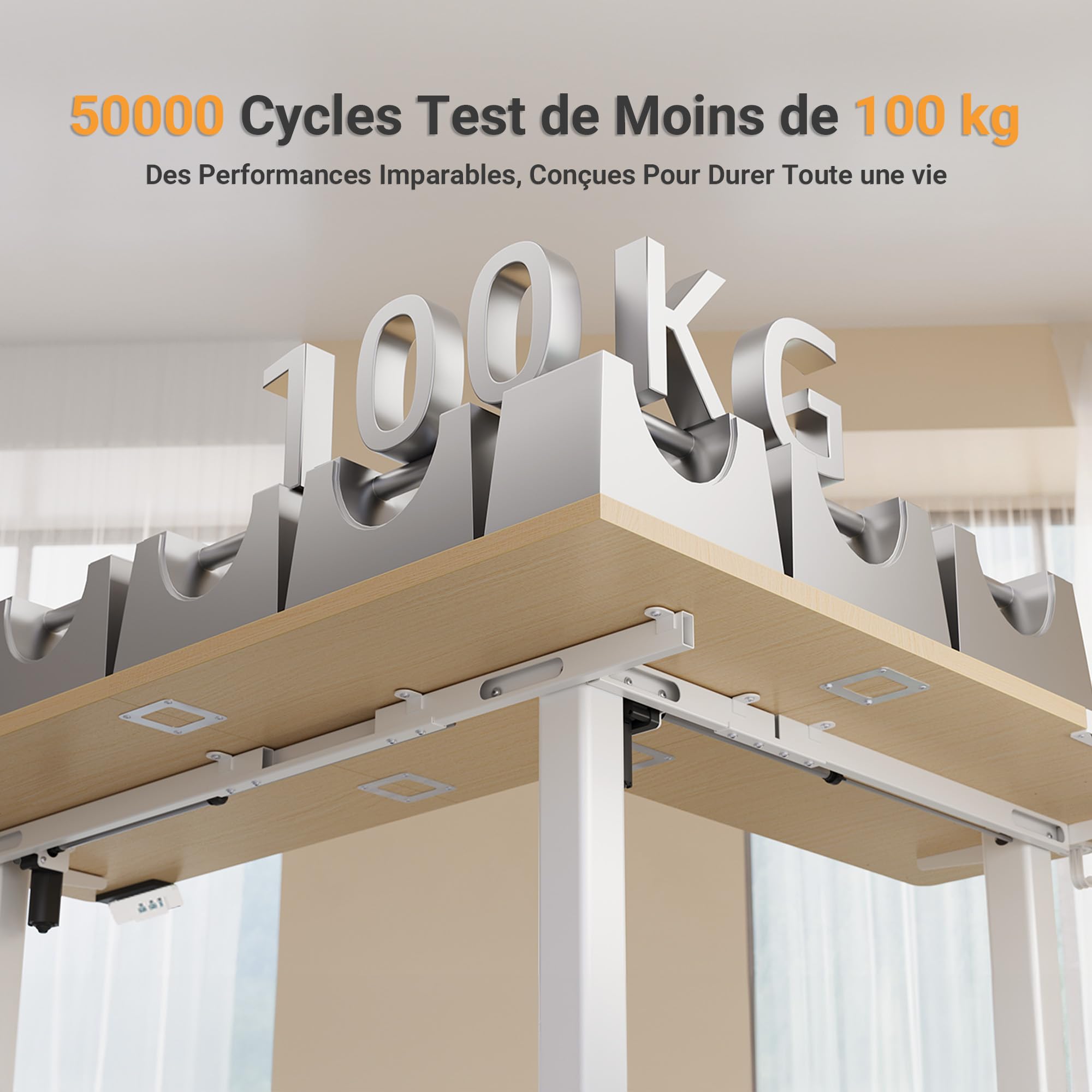 Claiks Bureau d'angle, réglable en Hauteur, 160 x 140 cm, avec Double Moteur, en Forme de L, Bureau réglable en Hauteur sur roulettes, Bureau en Forme de L, Beige