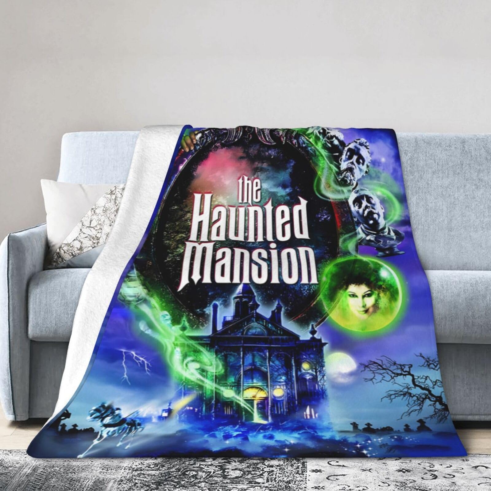 Giuwxurt Haunted Mansion Blanket Super Soft Flannel Throw Blankets for Adults Kids Traveling Camping Sofa Decor Gifts 50"X40"