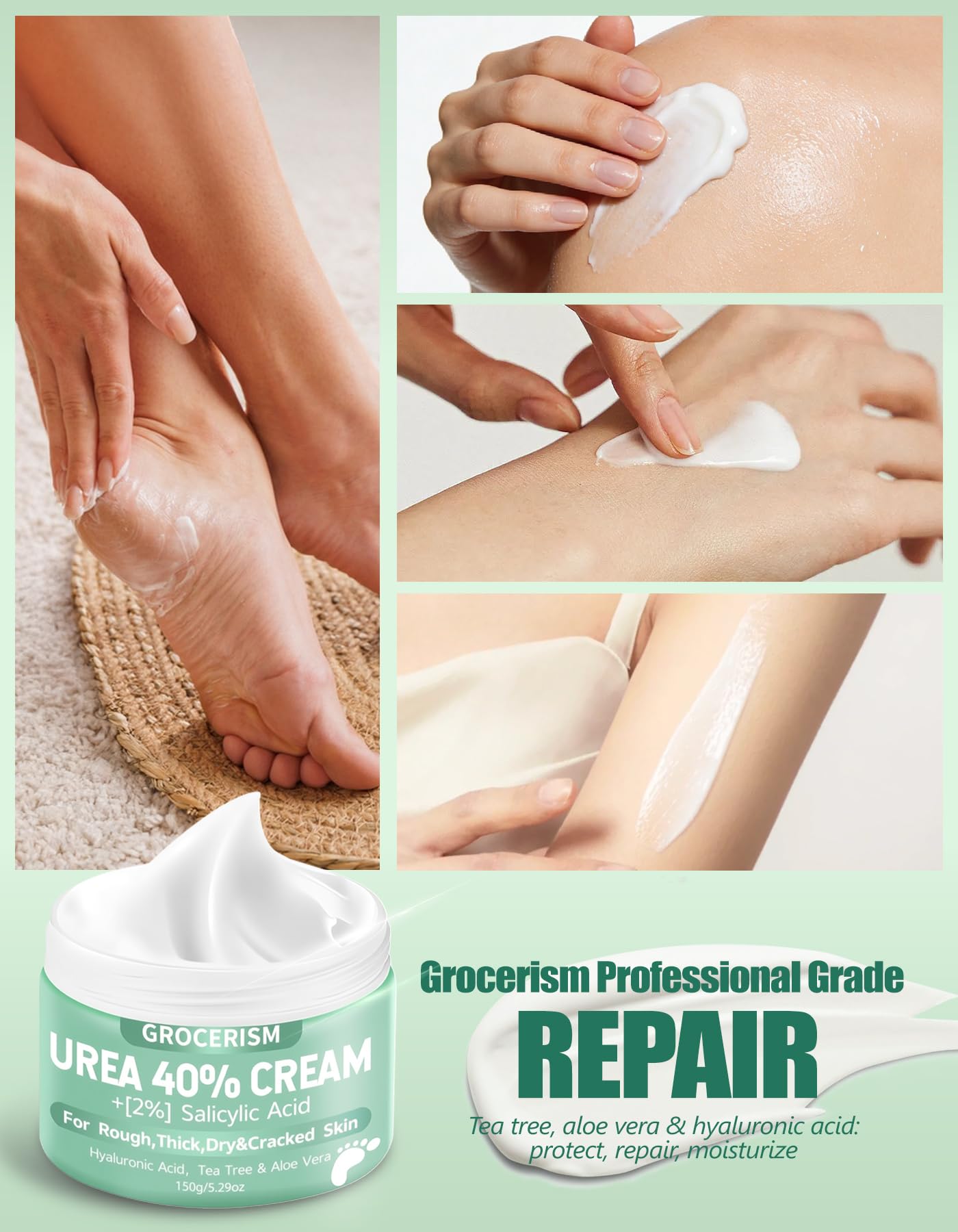 Amazon.com: Grocerism 2 Packs Urea Cream 40% Plus 2% Salicylic