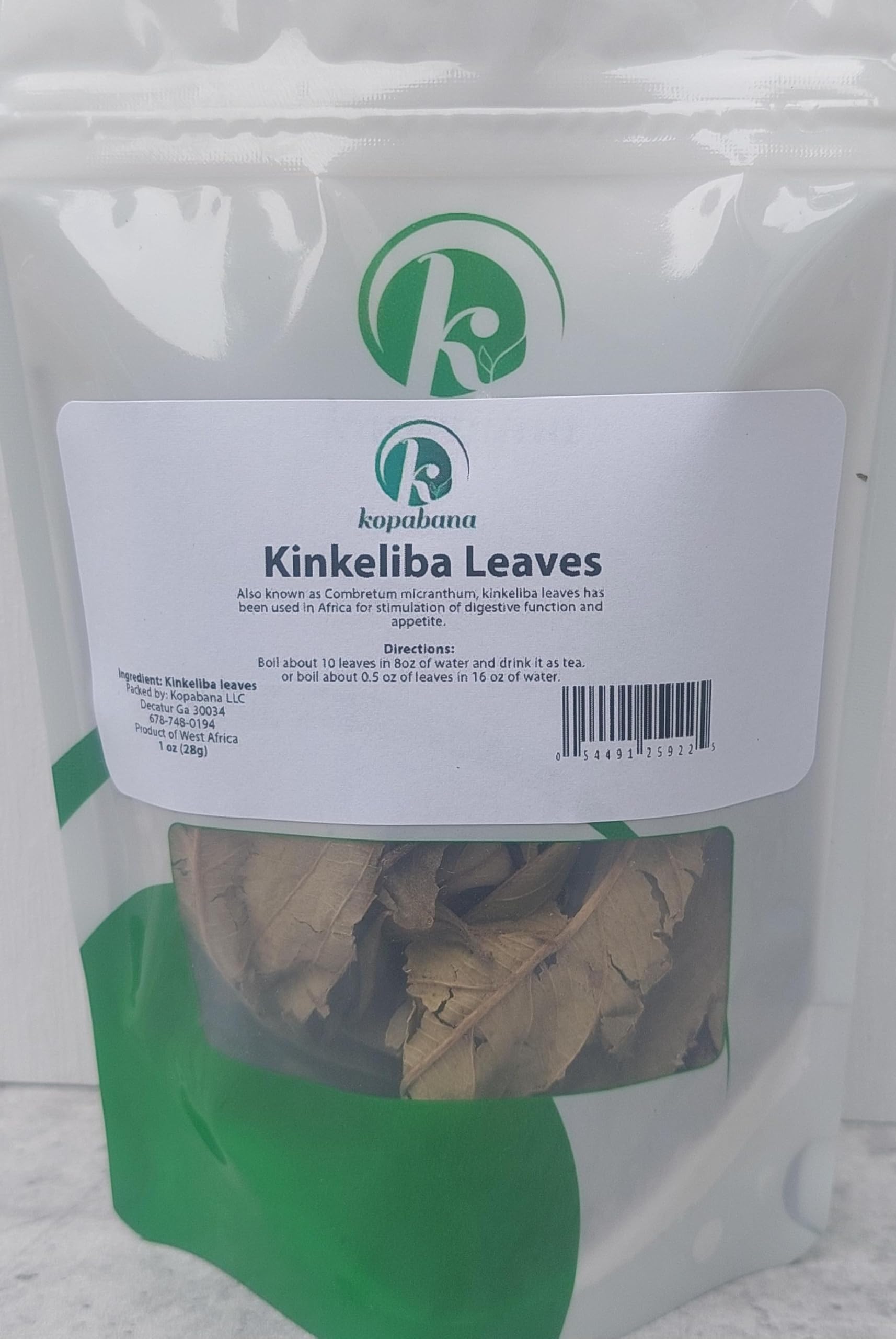 KOPABANA Kinkeliba Tea Leaves | Combretum micranthum | Segems Natural | Herbal loose Tea leaves | 1oz