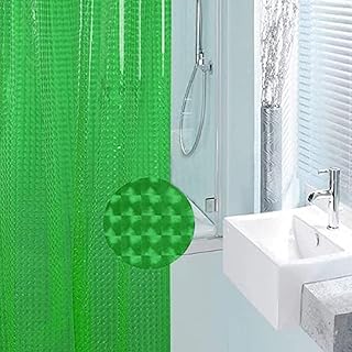EVA Shower Curtain Liner Green Shower Curtain 3D Water Cube Clear Shower Curtains for Bathroom with 6 Rust Proof Metal Grommets,Clear EVA Shower Liner for Girly Bathroom Shower Stall 36x71 Inches