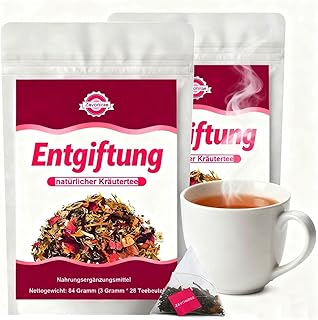 Detox Tee zum Abnehmen, 56 Tage Abnehmentee, Natürliche Kräutermischung mit Löwenzahn, Grüner Tee, Oolong Tee- Fördert Wohlbefinden, Verdauung und hilft beim Abnehmen, Wechseljahren Unterstützung