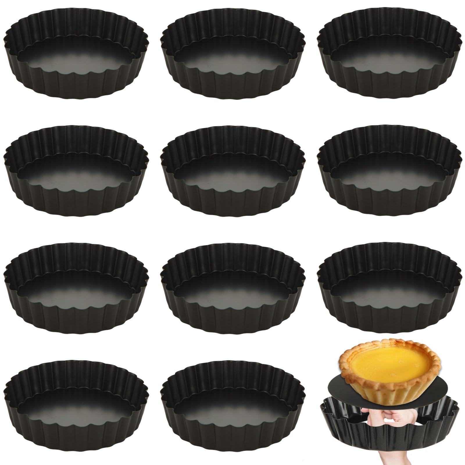 Moule à tarte à fond amovible de 12 cm pour réussir vos quiches et tartelettes lors de vos buffets