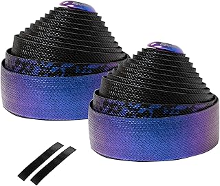 GORIX(ゴリックス) ロードバイク バーテープ (GX-097BD) 2色デザイン 固定式エンドキャップ 自転車テープ 衝撃吸収・グリップ力 (オイルスリック)