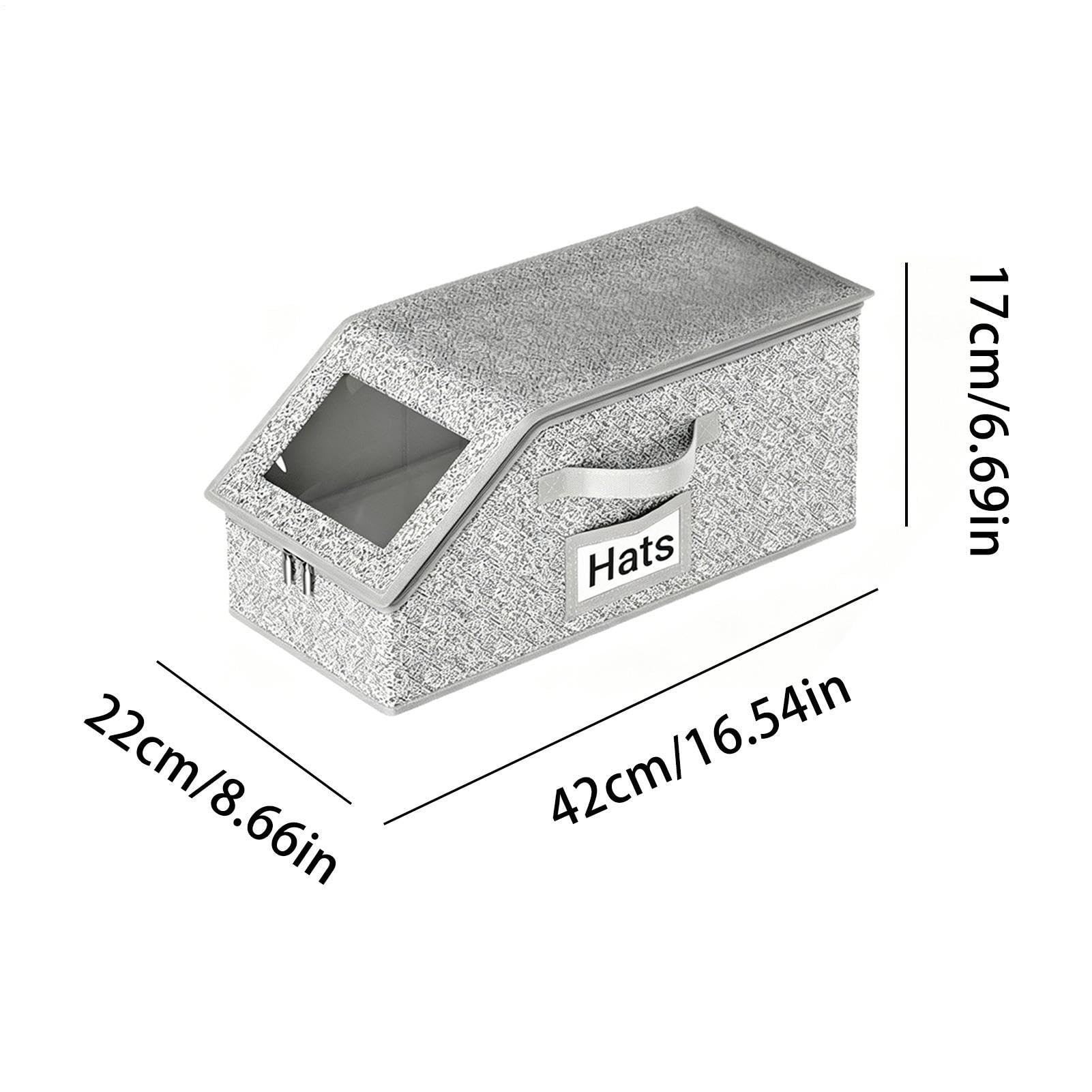 Organizador de sombreros | de almacenamiento apilable con tapa de ventana transparente, organizadora de sombreros, adecuada para garaje, armario, armario, habitación de estudiantes