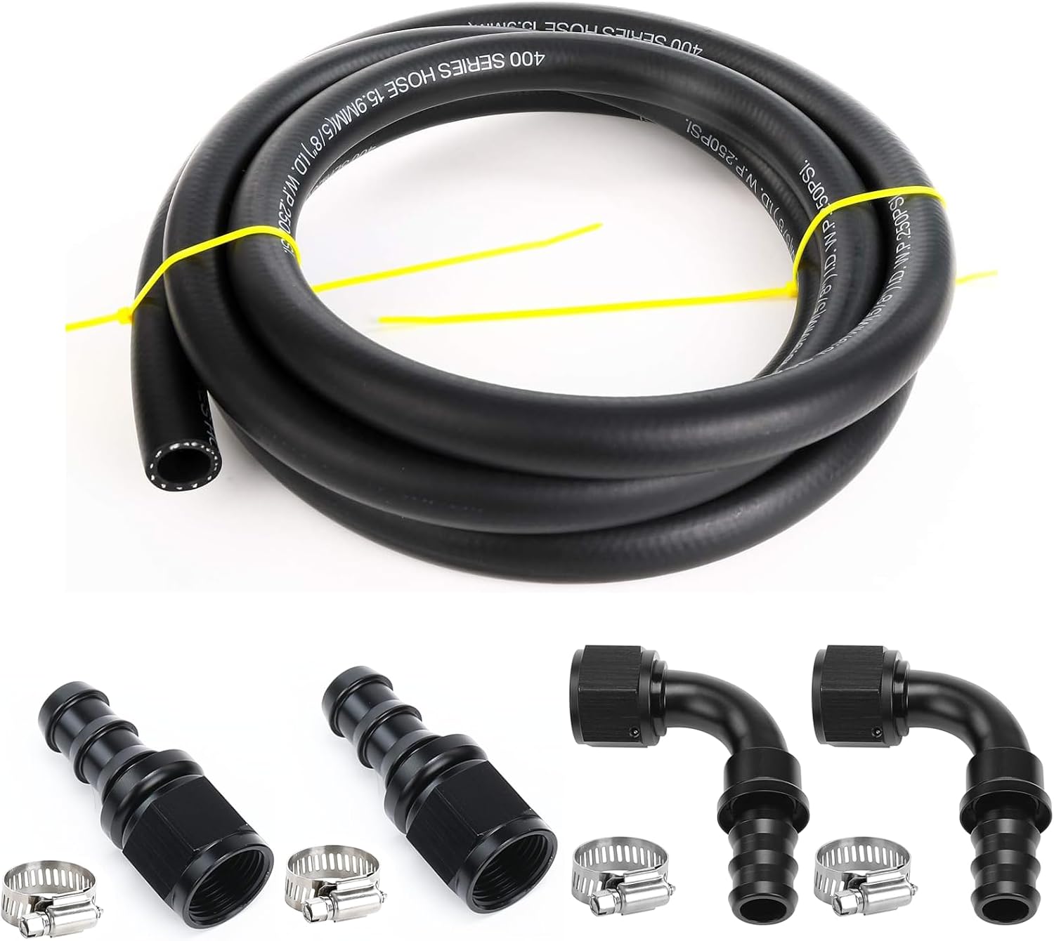 AC PERFORMANCE 5/8 Fuel Hose Line Kit, 10AN Push on Hose Kit NBR Fuel Hose 10FT