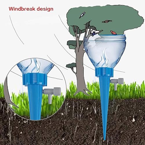 Miniatura 3 de LABOTA Paquete de 24 picos de riego automático para plantas, agua automática para plantas al aire libre, dispositivos de inserción con interruptor