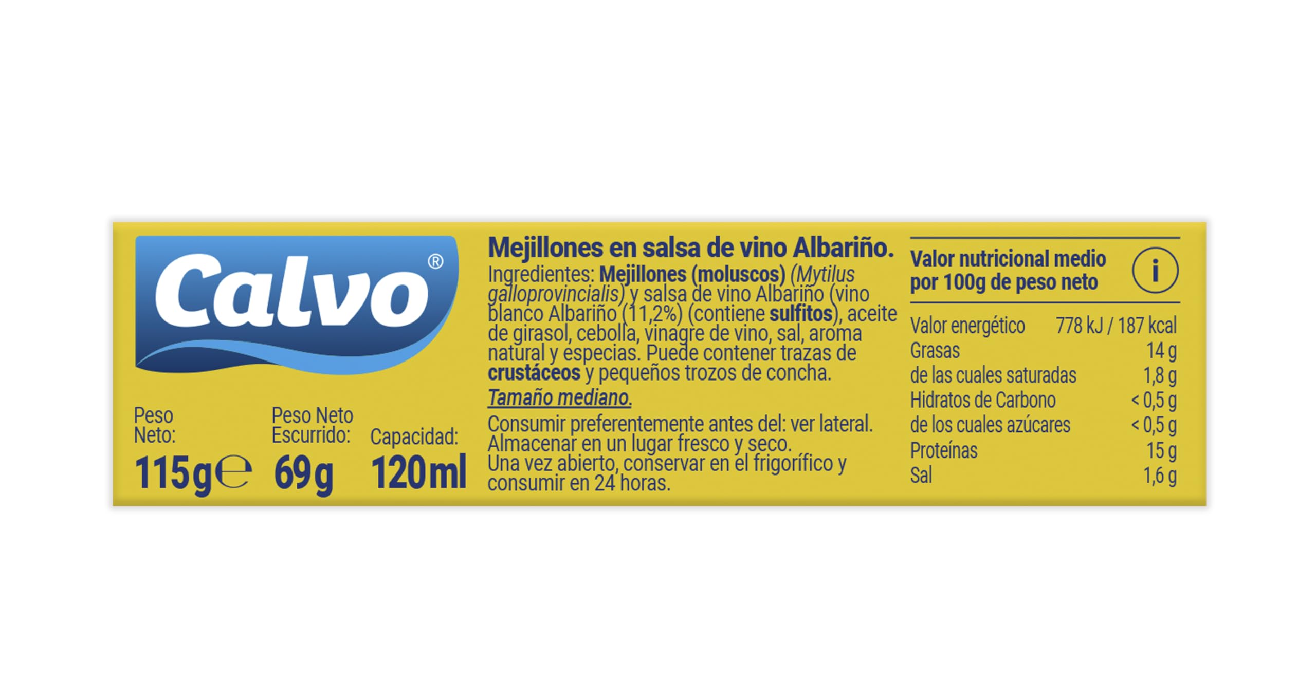 Luis Calvo Mejillones en salsa Albariño 8-12 piezas 125g