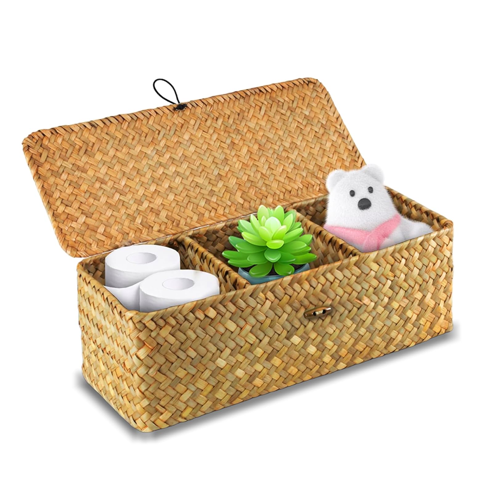 Panier de rangement en rotin tissé à la main, accessoire artisanal