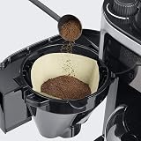 SEVERIN Cafetière avec broyeur intégré 1 000 W, Machine à café programmable avec minuteur, Cafetière filtre avec verseuse isotherme d'une contenance de 8 tasses, Noir/Inox, KA 4814 - 7