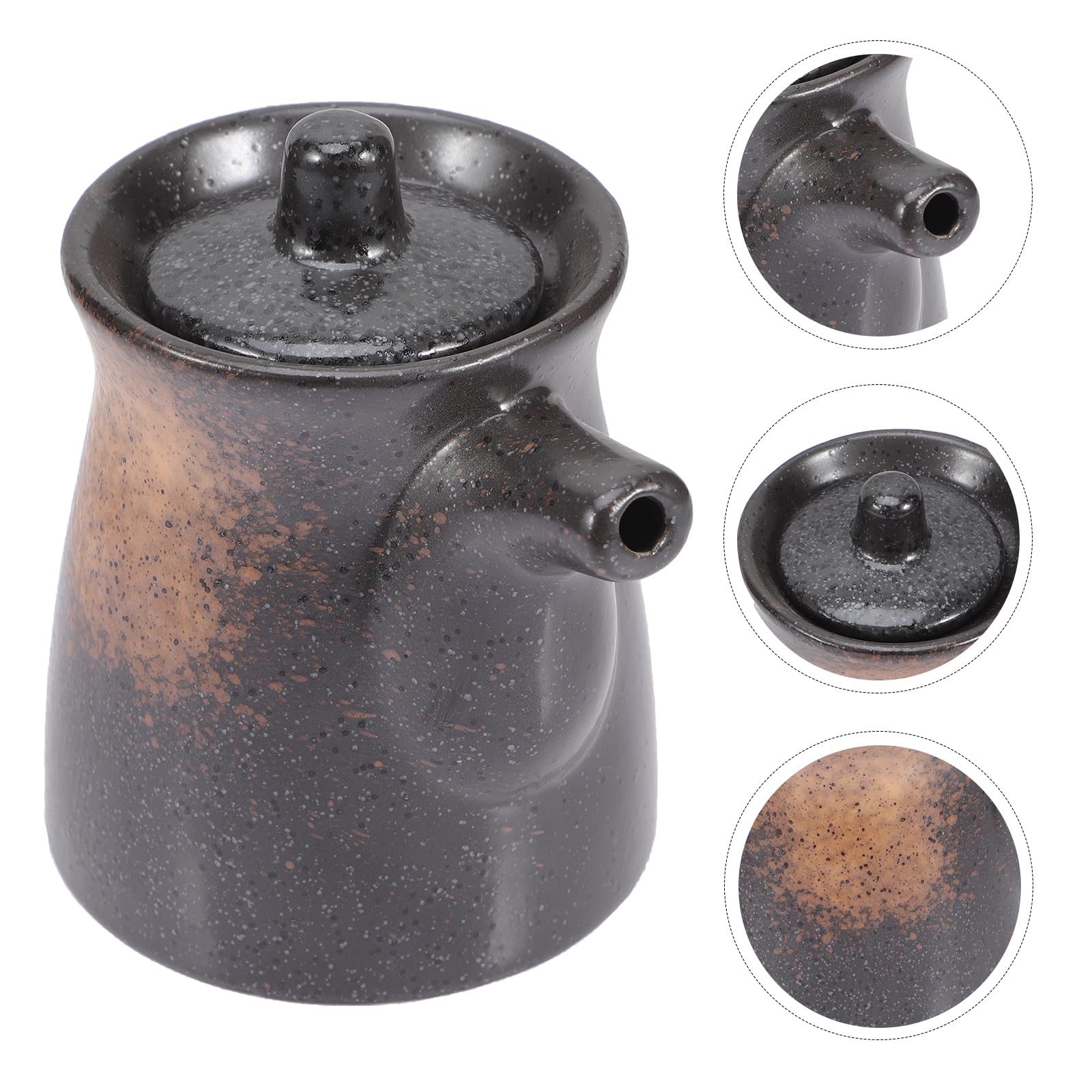 UPKOCH Bottiglia Di Salsa Di Soia in Ceramica Distributore Di Aceto E Olio Contenitore Per Condimenti 4.13X3.35X8.27In Design Igienico Resistente Casa Ristorante Cucina