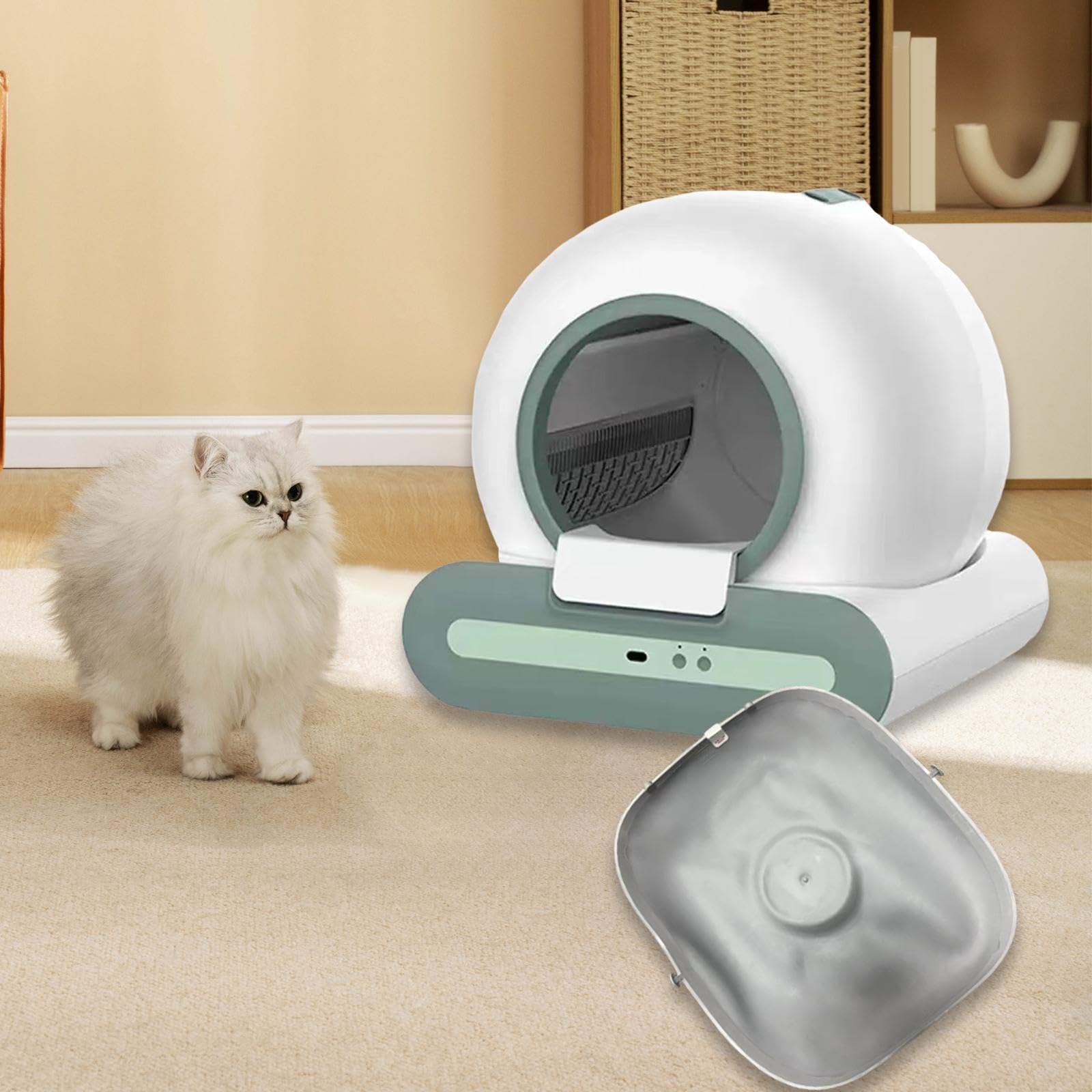 Gralara Katzentoilettenmatte, Silikon Katzenstreu Pad Ersatzteil, Selbstreinigende Katzentoilette, Auslaufsichere Silikonmatte, Antihaft Schnallen Design, Kompatibel mit Modell Ti, rutschfest