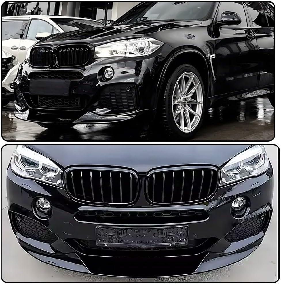 Gloss Black Front Bumper Lip Compatible with BMW X5 F15 M Sport M-Tech 2014-2018 ABS Front Bumper Lip Chin Spoiler Splitter Protector Add-on Factory Outlet