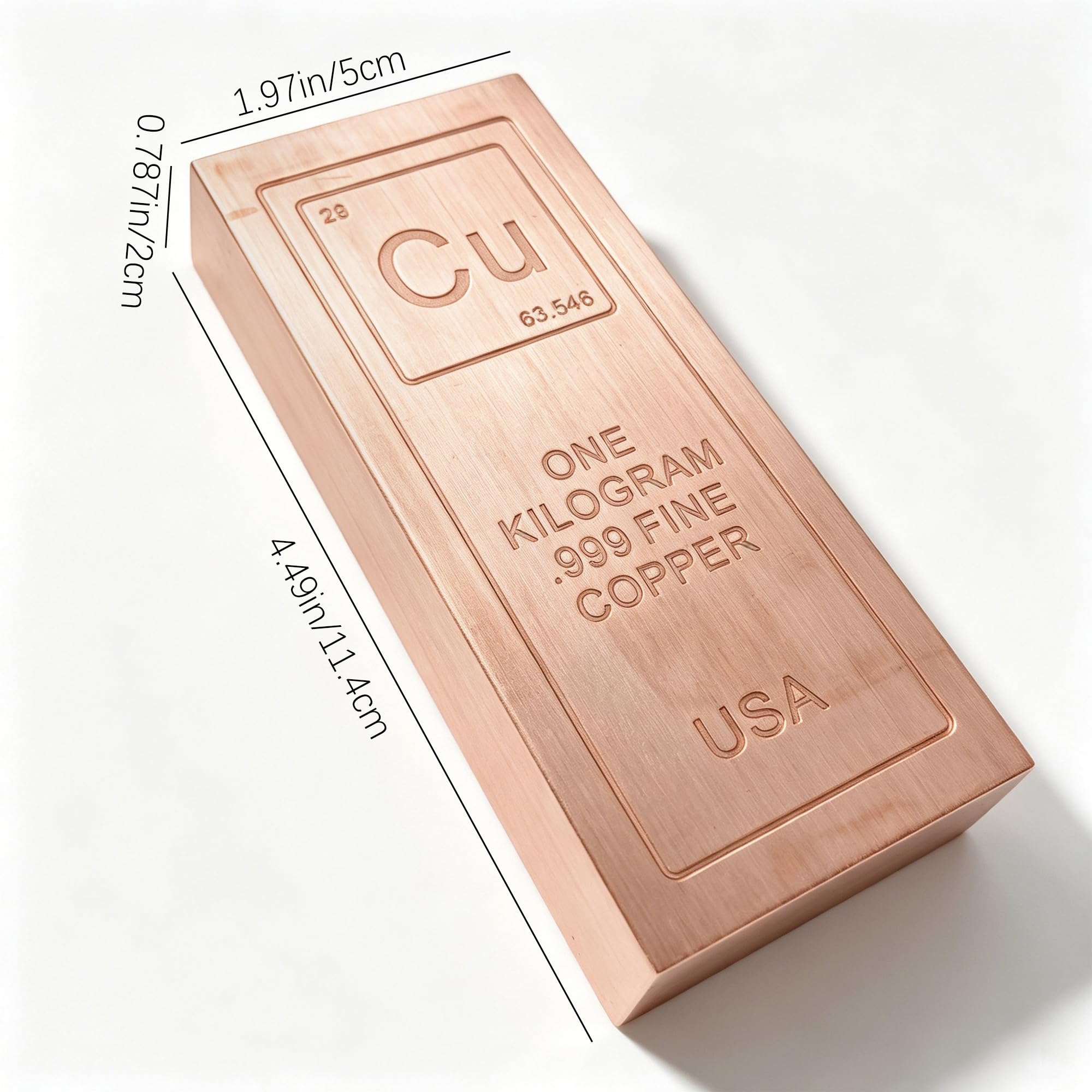 Amazon.co.jp: 純銅バー 1 kg (2.2ポンド) .999 ピュア | ディスプレイ