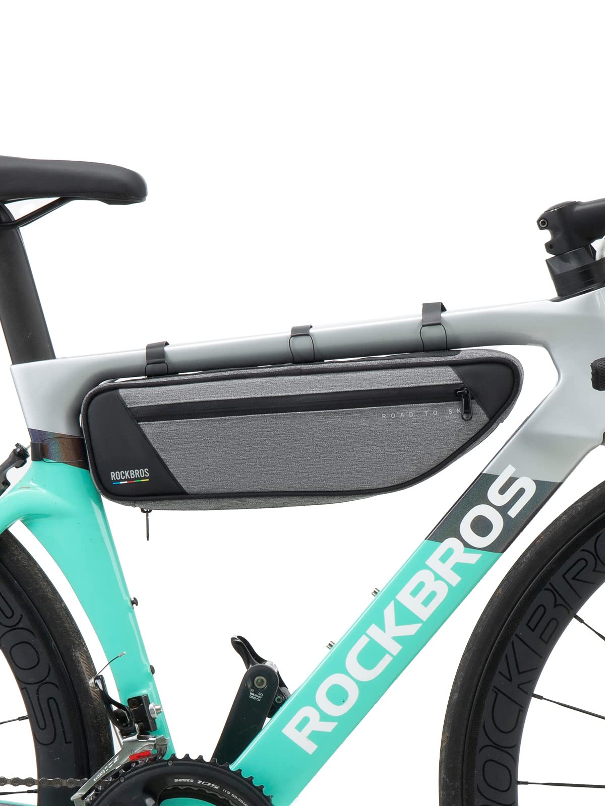 Bike Frame Bag Bike Bag， 2L Waterproof Bike Top Tube Bag， Road to Sky Series Bike Bag Fits Mountain/Road Bikes