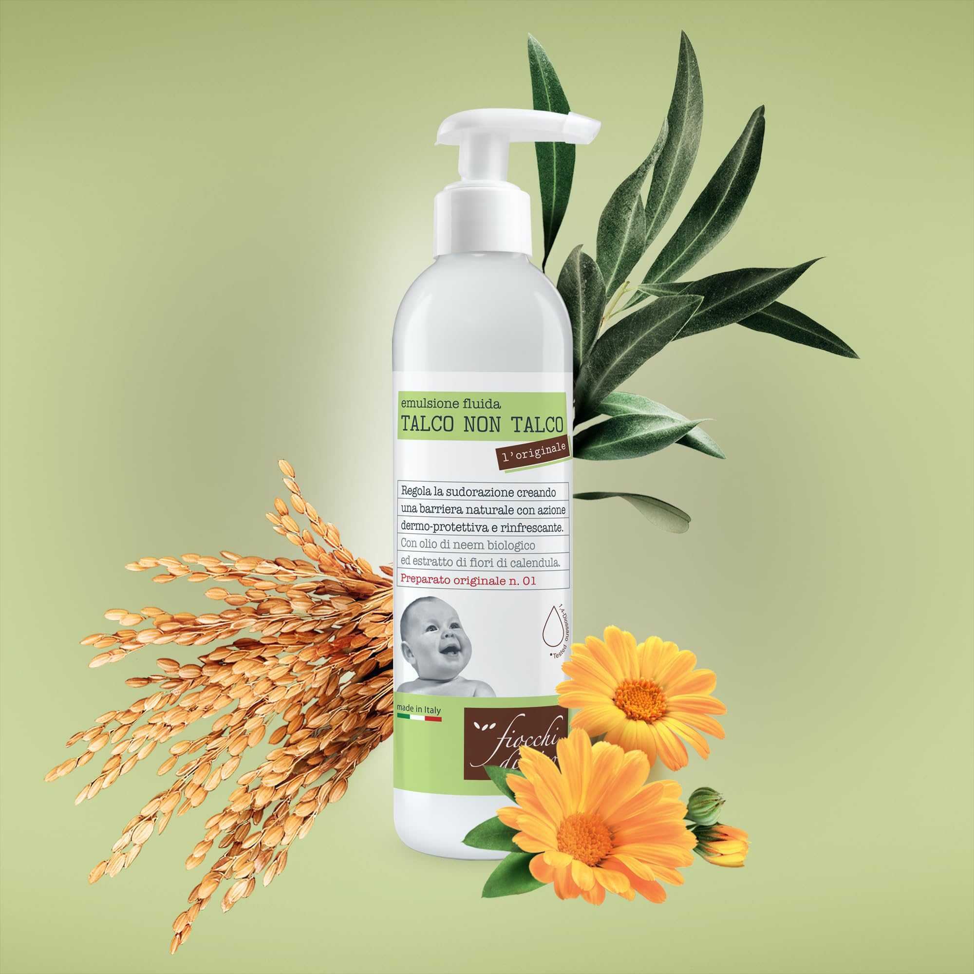 Fiocchi di Riso - Talco NON Talco ORIGINALE - 240ml - SUDORAZIONE E ZANZARE - Crea una barriera naturale con profumazione sgradita alle zanzare