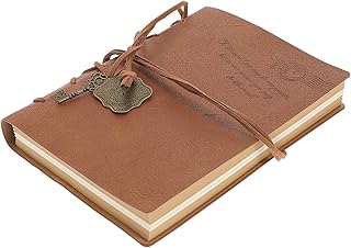 Tofficu Caderno De Capa Dura Vintage Caderno De Escrita De Couro Vintage Diário De Couro Capa Pu Diários Para Escrever Homens Meninas E Meninos 4. 1 * 5. 5 Em Caderno De Corda